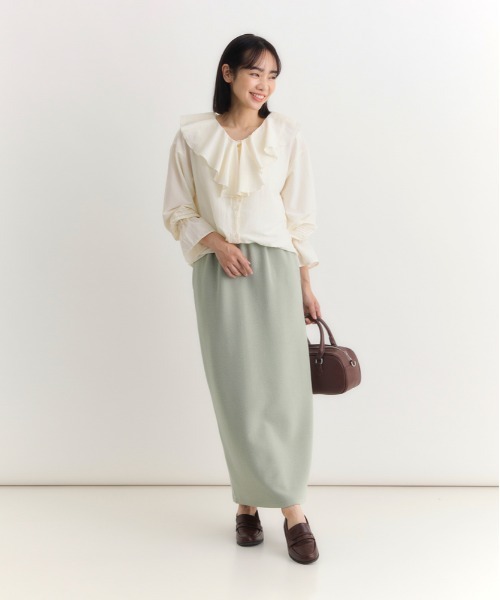 Right-on（ライトオン）の「【HONEYSUCKLE ROSE】フリルカラーブラウス (ラッフルカラー / リボンタイ / レースディテール)（シャツ/ブラウス・レディース・オフホワイト/キャメル/ブラック・M/L）」の9枚目の写真