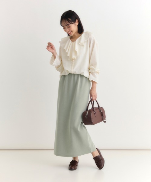 Right-on（ライトオン）の「【HONEYSUCKLE ROSE】フリルカラーブラウス (ラッフルカラー / リボンタイ / レースディテール)（シャツ/ブラウス・レディース・オフホワイト/キャメル/ブラック・M/L）」の10枚目の写真