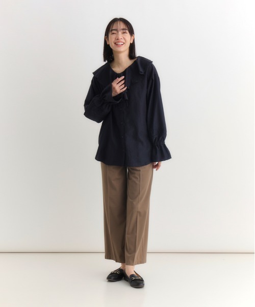 Right-on（ライトオン）の「【HONEYSUCKLE ROSE】フリルカラーブラウス (ラッフルカラー / リボンタイ / レースディテール)（シャツ/ブラウス・レディース・オフホワイト/キャメル/ブラック・M/L）」の12枚目の写真