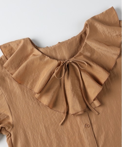 Right-on（ライトオン）の「【HONEYSUCKLE ROSE】フリルカラーブラウス (ラッフルカラー / リボンタイ / レースディテール)（シャツ/ブラウス・レディース・オフホワイト/キャメル/ブラック・M/L）」の15枚目の写真