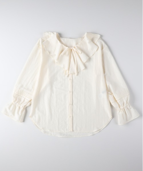 Right-on（ライトオン）の「【HONEYSUCKLE ROSE】フリルカラーブラウス (ラッフルカラー / リボンタイ / レースディテール)（シャツ/ブラウス・レディース・オフホワイト/キャメル/ブラック・M/L）」の20枚目の写真