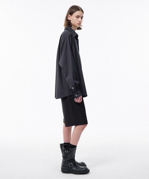 Camphor wood(カンファーウッド)の「EYELET REGULAR COLLAR STRIPE L/S SHIRT / アイレットレギュラーストライプシャツ(シャツ/ブラウス・メンズ・チャコール/ダークネイビー・SMALL/MEDIUM/LARGE)」の9枚目の写真