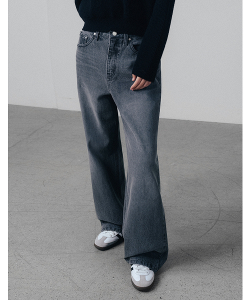 ANNEHEARTS(アンハーツ)の「Classic Long Wide Denim Washed Black(デニムパンツ・レディース・その他・MEDIUM/LARGE/SMALL)」の2枚目の写真