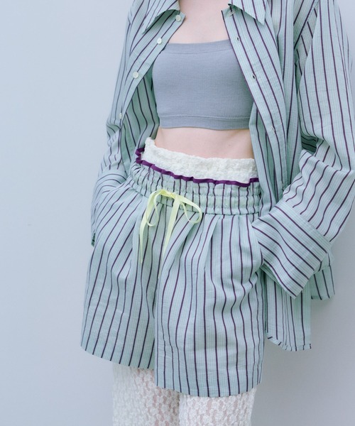 THE GOODLAND MARKET(ザグッドランドマーケット)の「cwtch LAYERED EASYPANTS(その他パンツ・レディース・ミント/オレンジ・FREE)」の3枚目の写真