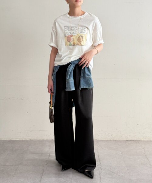 LOUNGEDRESS（ラウンジドレス）の「サテンワイドイージーパンツ（その他パンツ・レディース・ブラック/アイボリー・MEDIUM/SMALL）」の20枚目の写真