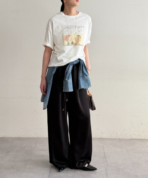 LOUNGEDRESS（ラウンジドレス）の「サテンワイドイージーパンツ（その他パンツ・レディース・ブラック/アイボリー・MEDIUM/SMALL）」の21枚目の写真