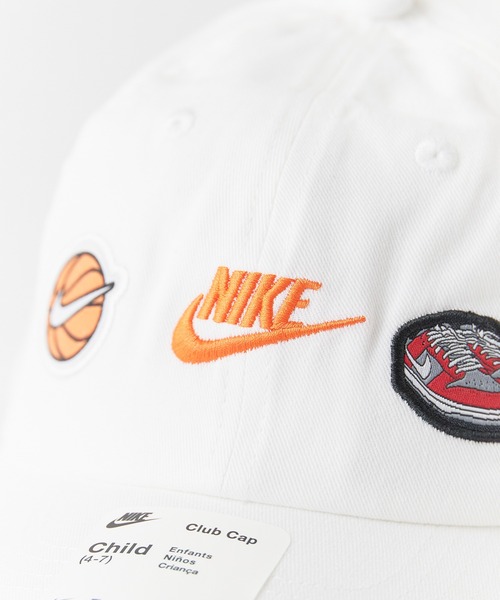NIKE(ナイキ)の「NIKE/ナイキ Statement Patch Club Cap キャップ 帽子 ロゴ ワッペン 2026年春夏(キャップ・キッズ・ホワイト/ブラック・FREE)」の8枚目の写真