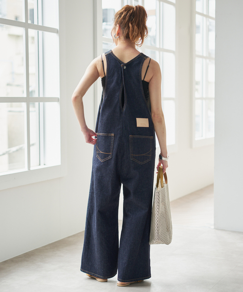 Spick & Span（スピックアンドスパン）の「SOMETHING / サムシング for Spick & Span 別注 ALLINONE（つなぎ/オールインワン・レディース・アイボリー/ネイビー・SMALL）」の5枚目の写真