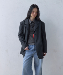 LETOILE（レトワール）の「オーバーサイズストライプブレザー_チャコール（テーラードジャケット）」