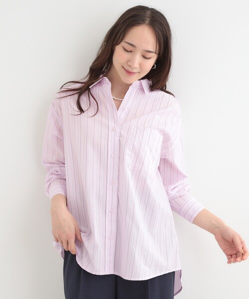 SHOO・LA・RUE（シューラルー）の「【S-LL】シーズン問わず合わせやすい レギュラーカラーシャツ（シャツ/ブラウス・レディース・ブルー系7/ホワイト/ピンク系3/グリーン系・03/02/01/04）」の13枚目の写真