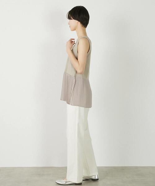 MELROSE claire(メルローズ クレール)の「【コットンフライス+プリーツタンクトップ】(タンクトップ・レディース・グレー/ブラック/ベージュ/オフホワイト・FREE)」の16枚目の写真