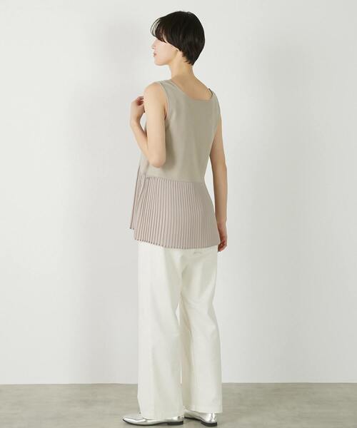 MELROSE claire(メルローズ クレール)の「【コットンフライス+プリーツタンクトップ】(タンクトップ・レディース・グレー/ブラック/ベージュ/オフホワイト・FREE)」の17枚目の写真