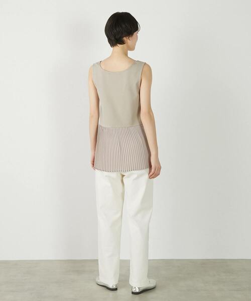 MELROSE claire(メルローズ クレール)の「【コットンフライス+プリーツタンクトップ】(タンクトップ・レディース・グレー/ブラック/ベージュ/オフホワイト・FREE)」の18枚目の写真