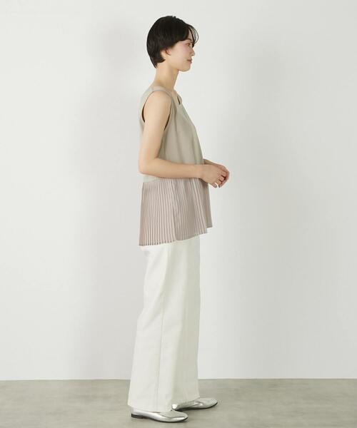 MELROSE claire(メルローズ クレール)の「【コットンフライス+プリーツタンクトップ】(タンクトップ・レディース・グレー/ブラック/ベージュ/オフホワイト・FREE)」の19枚目の写真