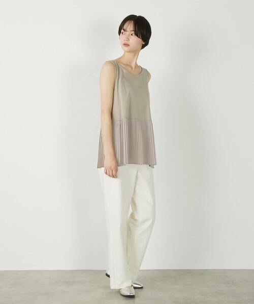 MELROSE claire(メルローズ クレール)の「【コットンフライス+プリーツタンクトップ】(タンクトップ・レディース・グレー/ブラック/ベージュ/オフホワイト・FREE)」の20枚目の写真