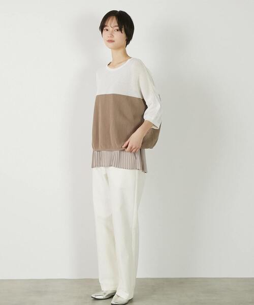 MELROSE claire(メルローズ クレール)の「【コットンフライス+プリーツタンクトップ】(タンクトップ・レディース・グレー/ブラック/ベージュ/オフホワイト・FREE)」の22枚目の写真