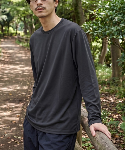 Printstar（プリントスター）の「【Printstar】3.5オンス インターロックドライ長袖Ｔシャツ 00352 紫外線対策 UVカット UPF50 吸水速乾 ロンT ジム スポーツ フィットネス ランニング アウトドア（Tシャツ/カットソー・レディース・ダークグレー/ブラック/イエロー/インディゴブルー/ロイヤルブルー/ネイビー/ライトブラック/ピンク/レッド/ホワイト・LL/M/S/L）」の3枚目の写真