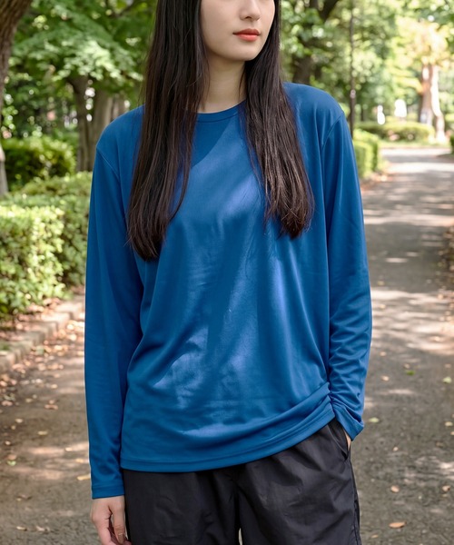 Printstar（プリントスター）の「【Printstar】3.5オンス インターロックドライ長袖Ｔシャツ 00352 紫外線対策 UVカット UPF50 吸水速乾 ロンT ジム スポーツ フィットネス ランニング アウトドア（Tシャツ/カットソー・レディース・ダークグレー/ブラック/イエロー/インディゴブルー/ロイヤルブルー/ネイビー/ライトブラック/ピンク/レッド/ホワイト・LL/M/S/L）」の7枚目の写真