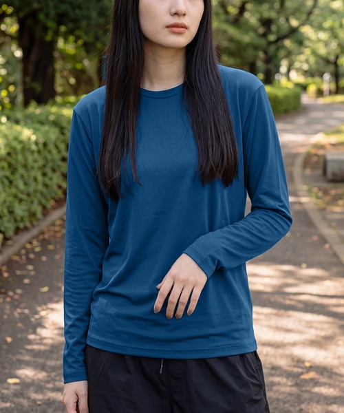 Printstar（プリントスター）の「【Printstar】3.5オンス インターロックドライ長袖Ｔシャツ 00352 紫外線対策 UVカット UPF50 吸水速乾 ロンT ジム スポーツ フィットネス ランニング アウトドア（Tシャツ/カットソー・レディース・ダークグレー/ブラック/イエロー/インディゴブルー/ロイヤルブルー/ネイビー/ライトブラック/ピンク/レッド/ホワイト・LL/M/S/L）」の6枚目の写真