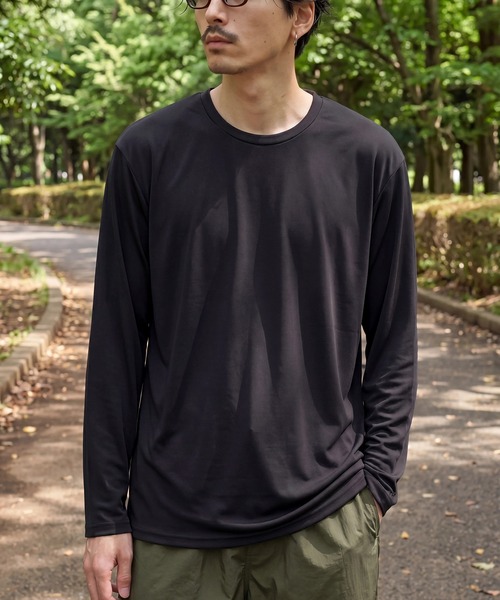 Printstar（プリントスター）の「【Printstar】3.5オンス インターロックドライ長袖Ｔシャツ 00352 紫外線対策 UVカット UPF50 吸水速乾 ロンT ジム スポーツ フィットネス ランニング アウトドア（Tシャツ/カットソー・レディース・ダークグレー/ブラック/イエロー/インディゴブルー/ロイヤルブルー/ネイビー/ライトブラック/ピンク/レッド/ホワイト・LL/M/S/L）」の2枚目の写真