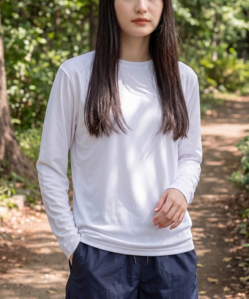 Printstar（プリントスター）の「【Printstar】3.5オンス インターロックドライ長袖Ｔシャツ 00352 紫外線対策 UVカット UPF50 吸水速乾 ロンT ジム スポーツ フィットネス ランニング アウトドア（Tシャツ/カットソー・レディース・ダークグレー/ブラック/イエロー/インディゴブルー/ロイヤルブルー/ネイビー/ライトブラック/ピンク/レッド/ホワイト・LL/M/S/L）」の20枚目の写真