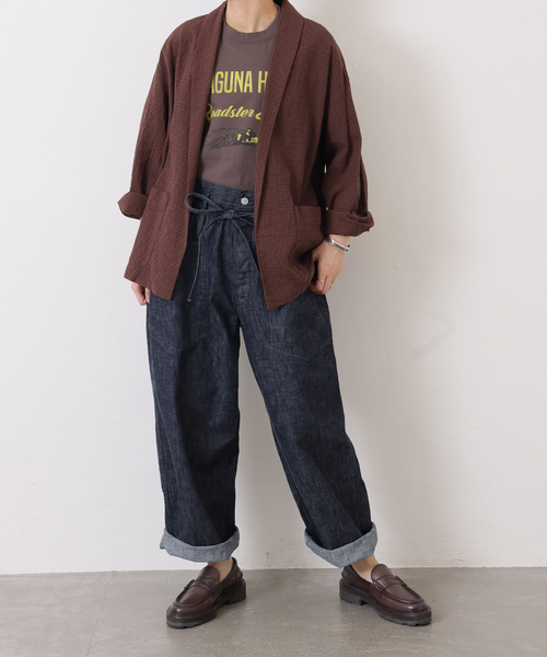 JOURNAL STANDARD LUXE（ジャーナルスタンダード　ラックス）の「LCワッシャー ショールカラージャケット（その他アウター・レディース・ネイビー/ブラウン・FREE）」の3枚目の写真