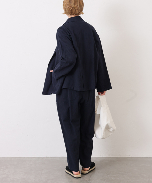 JOURNAL STANDARD LUXE（ジャーナルスタンダード　ラックス）の「LCワッシャー ショールカラージャケット（その他アウター・レディース・ネイビー/ブラウン・FREE）」の10枚目の写真