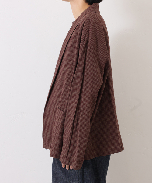 JOURNAL STANDARD LUXE（ジャーナルスタンダード　ラックス）の「LCワッシャー ショールカラージャケット（その他アウター・レディース・ネイビー/ブラウン・FREE）」の12枚目の写真