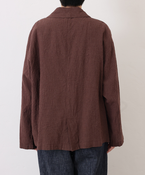 JOURNAL STANDARD LUXE（ジャーナルスタンダード　ラックス）の「LCワッシャー ショールカラージャケット（その他アウター・レディース・ネイビー/ブラウン・FREE）」の13枚目の写真