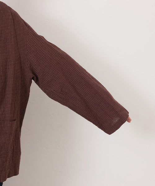 JOURNAL STANDARD LUXE（ジャーナルスタンダード　ラックス）の「LCワッシャー ショールカラージャケット（その他アウター・レディース・ネイビー/ブラウン・FREE）」の16枚目の写真