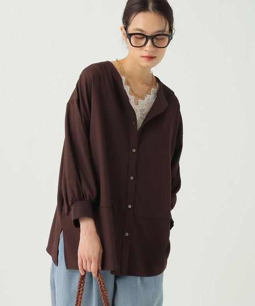 Elura（エルーラ）の「【UVカット・防シワ機能付き】サラサラリラクシー7分ブラウス/656784（シャツ/ブラウス・レディース・ブラック/ダークブラウン/オフホワイト/モカ・FREE）」の3枚目の写真