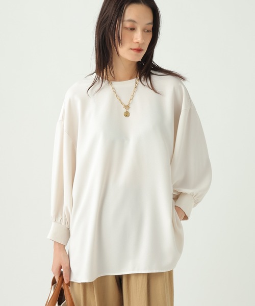 Elura（エルーラ）の「【UVカット・防シワ機能付き】サラサラリラクシー7分ブラウス/656784（シャツ/ブラウス・レディース・ブラック/ダークブラウン/オフホワイト/モカ・FREE）」の2枚目の写真