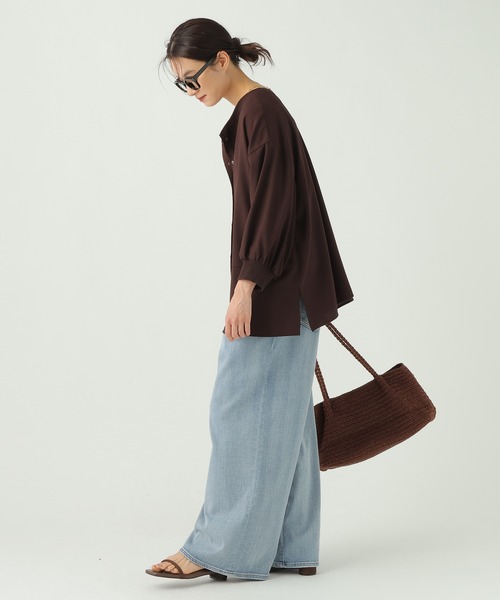 Elura（エルーラ）の「【UVカット・防シワ機能付き】サラサラリラクシー7分ブラウス/656784（シャツ/ブラウス・レディース・ブラック/ダークブラウン/オフホワイト/モカ・FREE）」の20枚目の写真