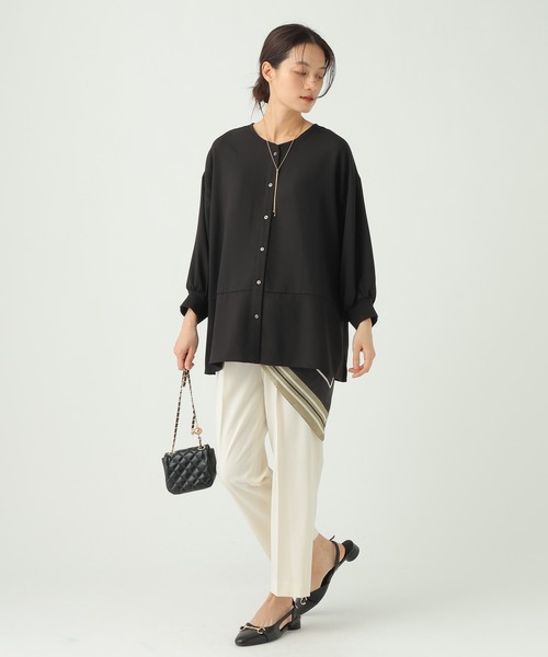 Elura（エルーラ）の「【UVカット・防シワ機能付き】サラサラリラクシー7分ブラウス/656784（シャツ/ブラウス・レディース・ブラック/ダークブラウン/オフホワイト/モカ・FREE）」の10枚目の写真