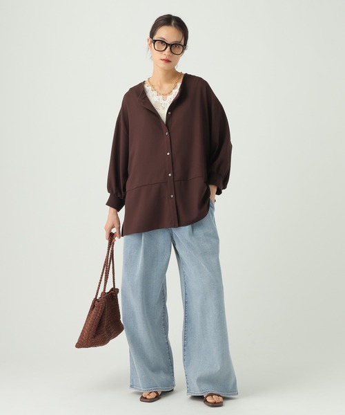 Elura（エルーラ）の「【UVカット・防シワ機能付き】サラサラリラクシー7分ブラウス/656784（シャツ/ブラウス・レディース・ブラック/ダークブラウン/オフホワイト/モカ・FREE）」の19枚目の写真