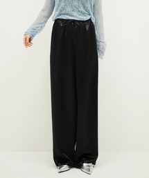 My shawty（マイシャウティー）の「satin easy wide pants（スラックス）」