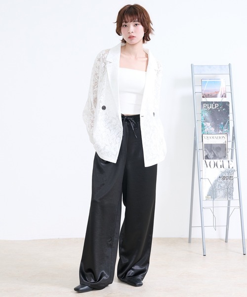 DAESE TOKYO(デセトウキョウ)の「『DAESE TOKYO/デセトウキョウ』サテンルーズパンツ(その他パンツ・レディース・アイボリー/ブラック/グレイッシュベージュ・FREE)」の12枚目の写真