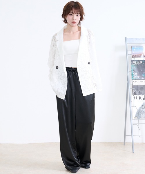 DAESE TOKYO(デセトウキョウ)の「『DAESE TOKYO/デセトウキョウ』サテンルーズパンツ(その他パンツ・レディース・アイボリー/ブラック/グレイッシュベージュ・FREE)」の13枚目の写真
