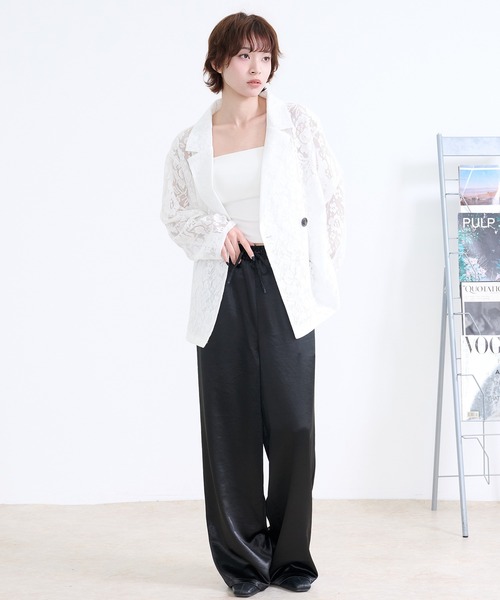 DAESE TOKYO(デセトウキョウ)の「『DAESE TOKYO/デセトウキョウ』サテンルーズパンツ(その他パンツ・レディース・アイボリー/ブラック/グレイッシュベージュ・FREE)」の14枚目の写真