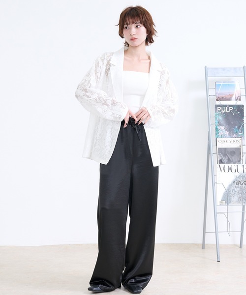 DAESE TOKYO(デセトウキョウ)の「『DAESE TOKYO/デセトウキョウ』サテンルーズパンツ(その他パンツ・レディース・アイボリー/ブラック/グレイッシュベージュ・FREE)」の15枚目の写真