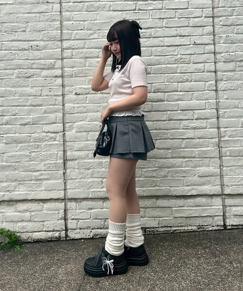 continuer de NICE CLAUP(コンティニューデナイスクラップ)の「さりげない甘さを仕込む、レースドッキングテレコT(Tシャツ/カットソー・レディース・ブラック/ピンク/トップグレー/その他12・FREE)」の7枚目の写真