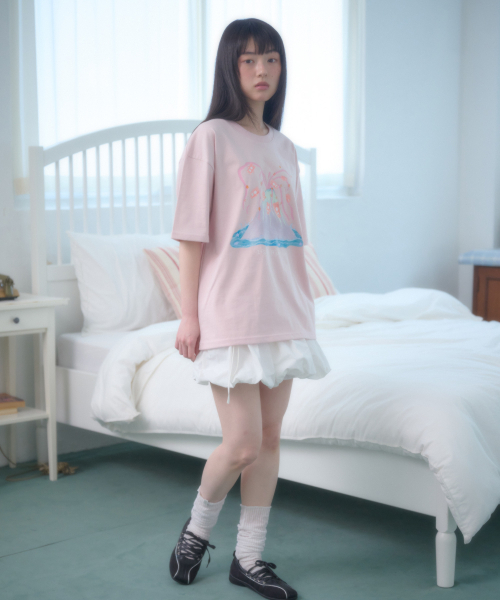 ambler(エムブラー)の「ザ ソフト ボルケーノ ティー グラフィック 半袖 Tシャツ AS1304 (ピンク)(Tシャツ/カットソー・レディース・その他・SMALL/MEDIUM/LARGE)」の4枚目の写真