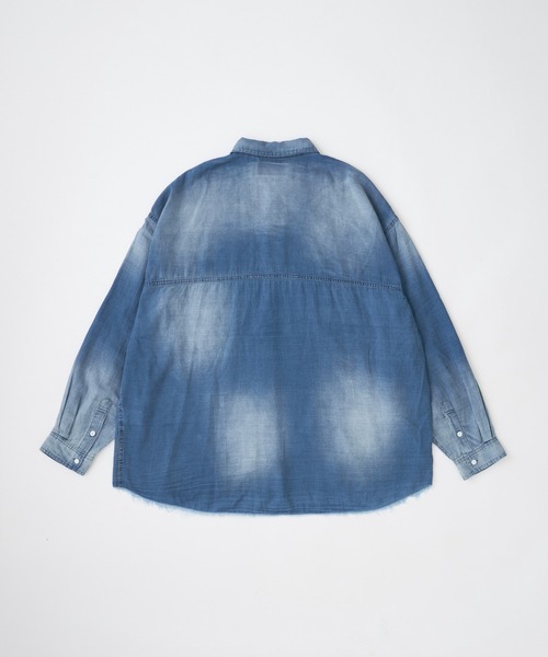 ADAM PATEK(アダムパテック)の「【ADAMPATEK/アダムパテック】aging sheer denim shirt/エイジングシアーデニムシャツ(シャツ/ブラウス・メンズ・ブラック/ブルー・1/2)」の3枚目の写真