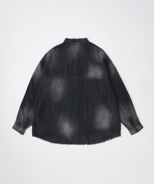 ADAM PATEK(アダムパテック)の「【ADAMPATEK/アダムパテック】aging sheer denim shirt/エイジングシアーデニムシャツ(シャツ/ブラウス・メンズ・ブラック/ブルー・1/2)」の4枚目の写真