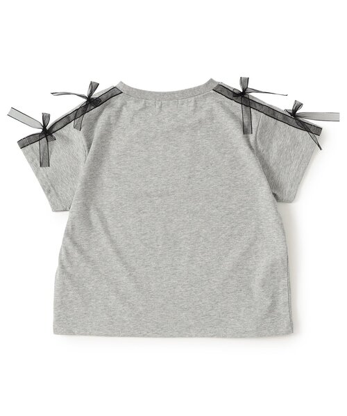algy（アルジー）の「シアーラインりぼんTシャツ（Tシャツ/カットソー・キッズ・グレー/オフホワイト/ブラック・150/140/130/160）」の17枚目の写真