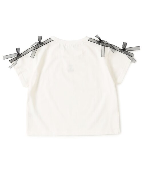 algy（アルジー）の「シアーラインりぼんTシャツ（Tシャツ/カットソー・キッズ・グレー/オフホワイト/ブラック・150/140/130/160）」の16枚目の写真