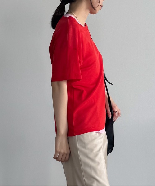 Pqran(クラン)の「レイヤードニットチュールTシャツ(Tシャツ/カットソー・レディース・イエロー/ネイビー/レッド/グリーン/ブラック・FREE)」の16枚目の写真