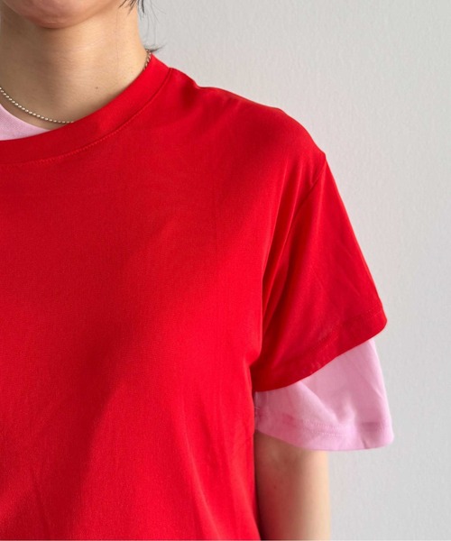 Pqran(クラン)の「レイヤードニットチュールTシャツ(Tシャツ/カットソー・レディース・イエロー/ネイビー/レッド/グリーン/ブラック・FREE)」の15枚目の写真