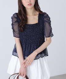 FREE'S MART（フリーズマート）の「◆フロッキードットシャーリングペプラムブラウス（シャツ/ブラウス）」