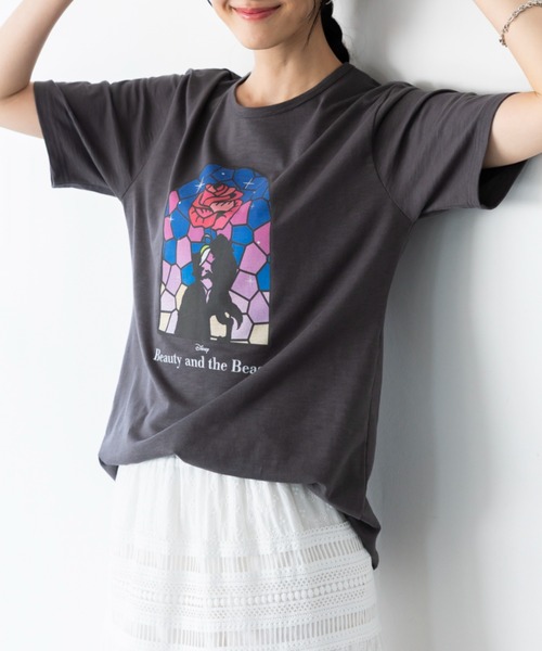 Disney(ディズニー)の「<Disney>【美女と野獣】ヴィンテージTシャツ(Tシャツ/カットソー・レディース・チャコール・MEDIUM/X-LARGE/XX-LARGE/LARGE)」の9枚目の写真